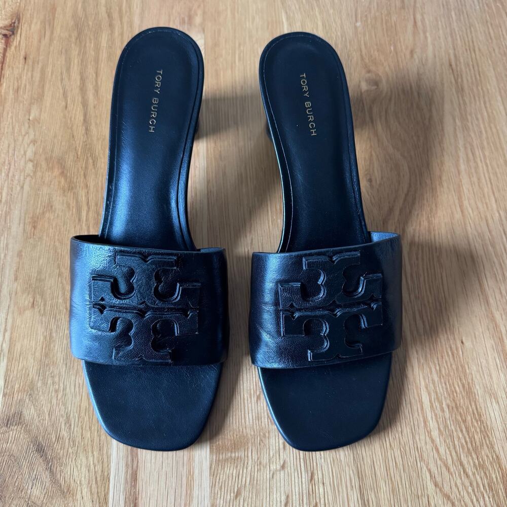 Tory Burch Ines Heeled Mule Black Size 9 - Picture 6 of 10